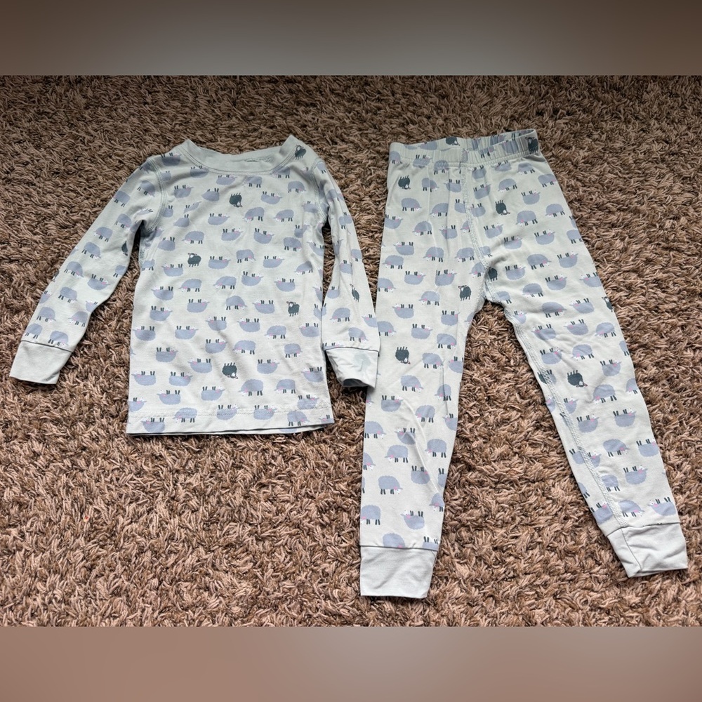 Hanna Andersson blue sheep tencel Lyocell long sleeve pajama set Toddler sz 3T